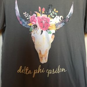 Delta Phi Epsilon Cowskull Shirt M